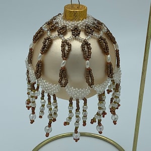 Fancy Seed Beaded Christmas Ornament Cover
