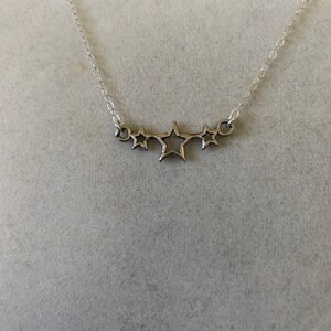 Sterlingzilveren 3-sterren ketting van 18 inch