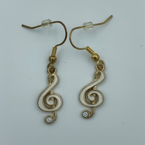 Musical Score Enamel Charm Earrings