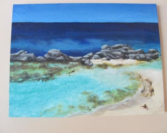 Original painting Private Beach scene