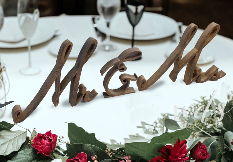 Mr /& Mrs Sign 6in Dark Walnut Finish Sweetheart Table decor head table decor sweetheart table sign sweetheart table wood sign FREE Shipping