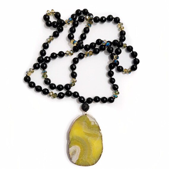 yellow agate necklace