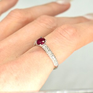Eternal Passion: 14K Ruby Diamond Ring - Genuine Ruby - 14K White Gold ...