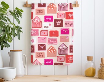 Toalla de cocina de microfibra con letras de amor para San Valentín