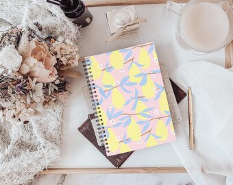 Cuaderno espiral Dreamy Pears / Diario rayado de 6x8