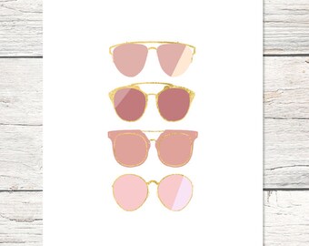 Chic Sunglasses - Printable Art Print - 8x10