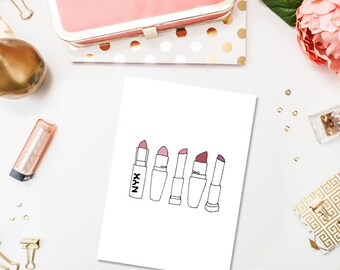 The Lipsticks - Printable Art Print - 5x7