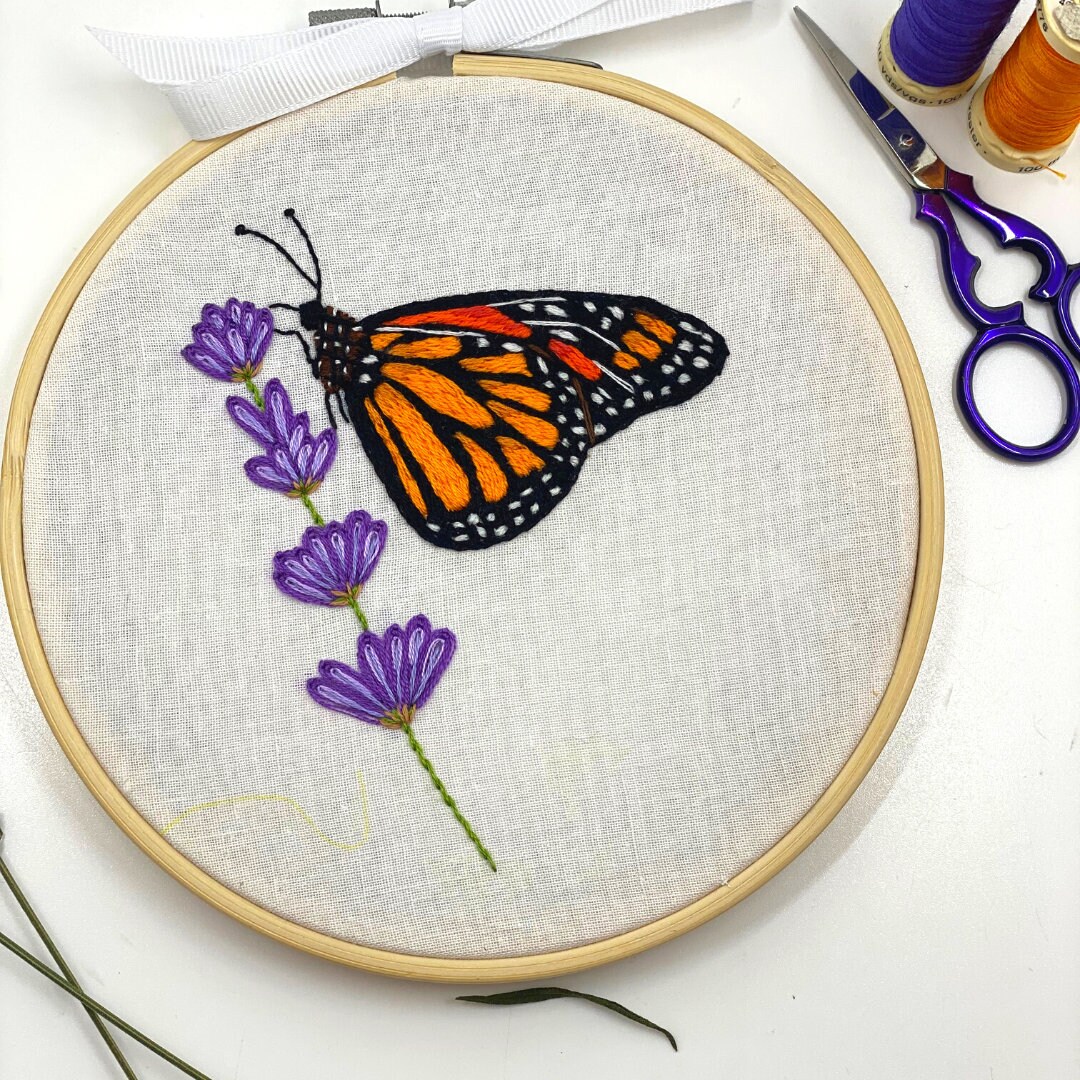 Butterfly and Lavender Embroidery Pattern, PDF Downloadable Pattern, Hand Embroidery  Design -  Canada