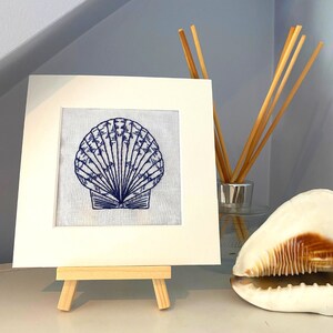 Pearl Shell printed panel for embroidery, Beach themed design, Hand embroidery panel image 9