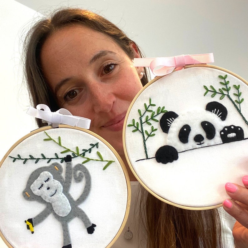 Panda Embroidery Kit, Beginners embroidery, Kids friendly crafts, Kids Christmas gifts, Hand embroidery kit image 6