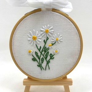 Kit ricamo margherita, kit artigianato margherita, kit artigianato fai da te per principianti, regali per amici, regalo di arte floreale