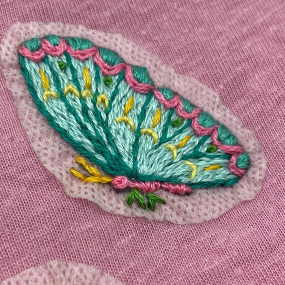 Floral vine Stick and stitch embroidery patches