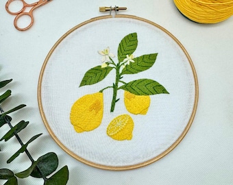 Zestaw do haftu cytrynowego: Wzór do haftu ręcznego dla początkujących, Fruity Craft