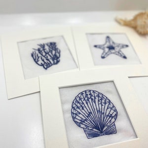 Coral Embroidery Kit, Beach inspired craft kit, DIY Craft kit for Beginners, Beach artwork image 7