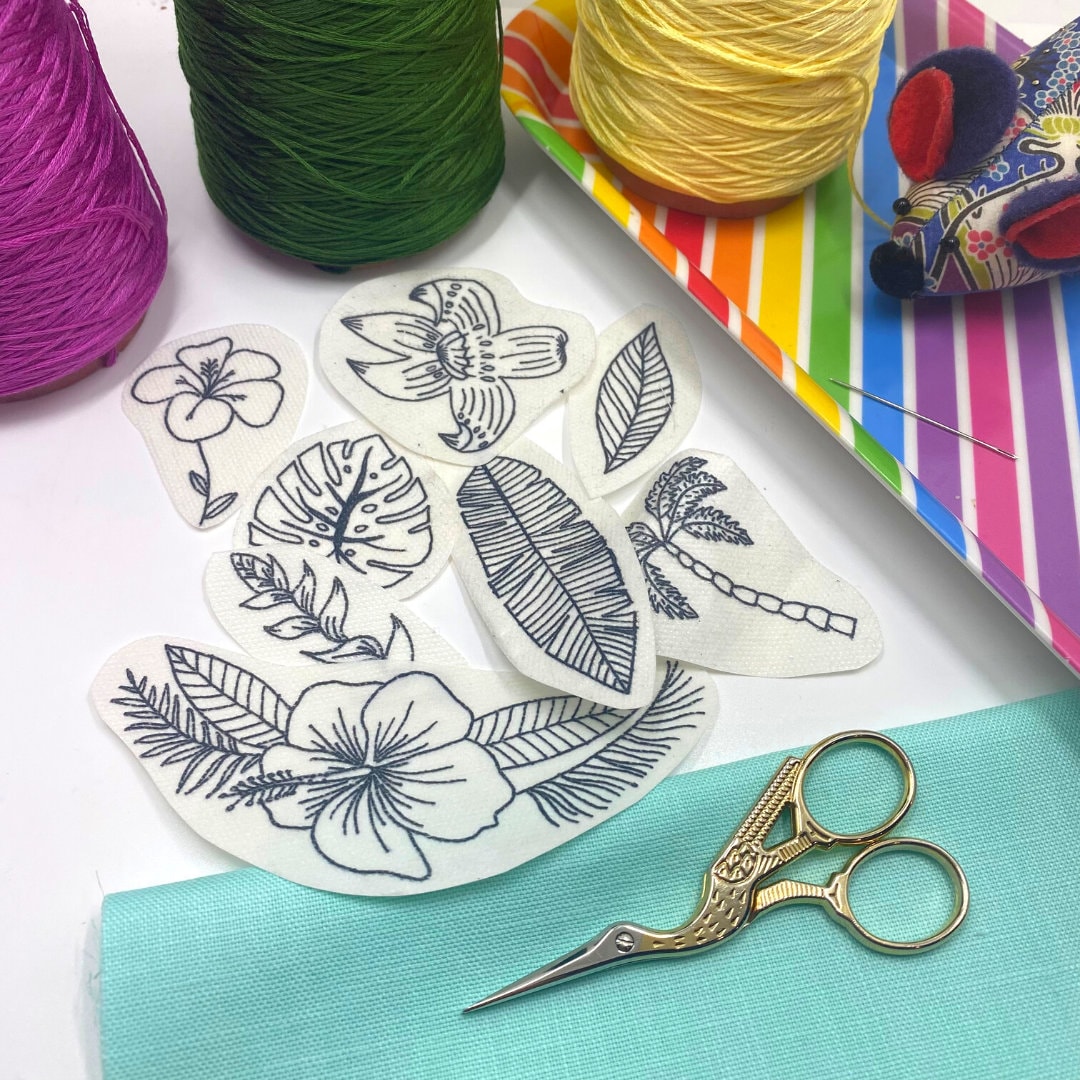 Tropical Stick & Stitch Embroidery Stickers/patches, Printed Embroidery  Patterns, Water Soluble Stick and Stitch Designs -  Denmark