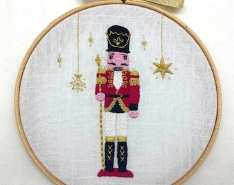 Nutcracker embroidery kit, Christmas embroidery kit, Craft gift, Adventurous embroidery set, Modern Embroidery