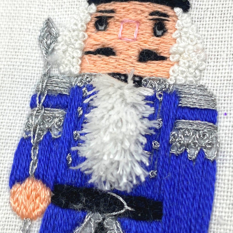 Nutcracker embroidery kit, Christmas embroidery kit, Craft gift, Adventurous embroidery set, Modern Embroidery image 2