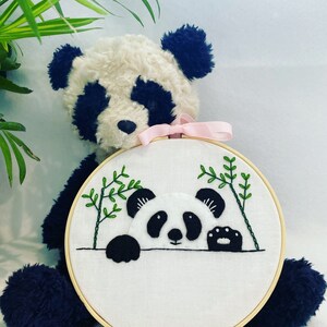 Panda Embroidery Kit, Beginners embroidery, Kids friendly crafts, Kids Christmas gifts, Hand embroidery kit image 5