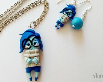 Sadness Inside FAN ART Out Tristezza Necklace Collana Keychain Portachiavi - handmade