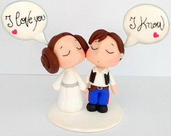 Galactic Wedding Cake Topper – Customizable Bride and Groom Figurines – Handmade Polymer Clay Cake Toppers