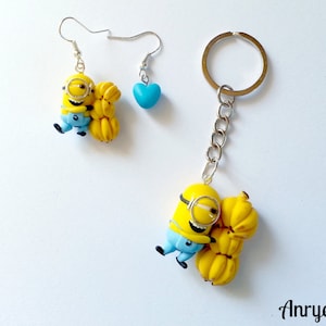 Minions FAN ART - Despicable Me Despicable Me - Fruit Kevin Stuart Bob bunch of Banana bananas Necklace earrings or Keychain