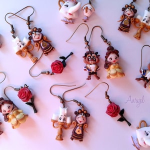 Fimo Halskette, Ohrringe oder Schlüsselanhänger – Figuren inspiriert von einem zauberhaften Märchen – handgemachtes Geschenk