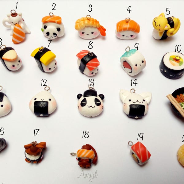 Bijoux Sushi, Collier Boucles d'oreilles Bracelet Bague Porte-clés - Kawaii Choisissez votre préféré