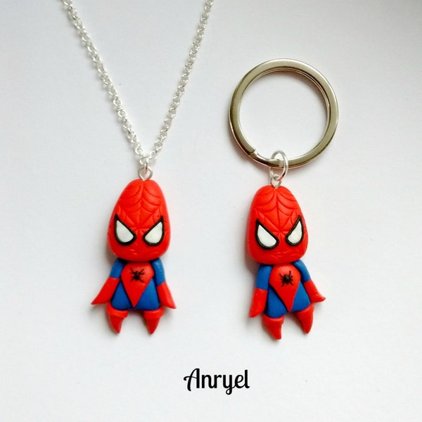 Spider-Man FAN ART - Necklace Keychain Earrings Peter Parker Stan Lee Superhero Heroes Marvel Comics Amazing