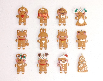 Christmas necklace and earrings - Gingerbread house biscuit biscuits handmade in polymer clay