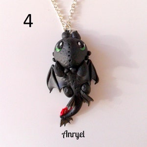 Handmade Night Dragon Inspired Pendant – Polymer Clay Necklace – Gift for Dragon Lovers