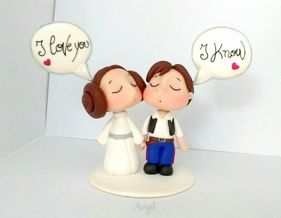 Star Wars FAN ART Customizable Wedding Cake Topper  Handmade