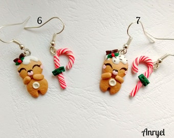 Christmas earrings - Gingerbread man and biscuits Epiphany perfect gift present kawaii handmade polymer clay