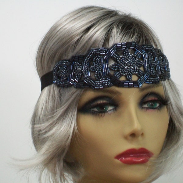 Flapper headband, Great Gatsby headpiece, 1920s headpiece,  Beaded Art Deco headband, 1920s headband, Beaded headband, 1920s hair accessory
