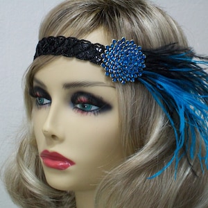1920s headpiece, Flapper headband, Great Gatsby headband,  Downton Abbey, Gatsby Headpiece, Feather headband, Vintage inspired