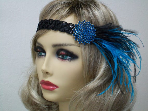Blue flapper headband deals