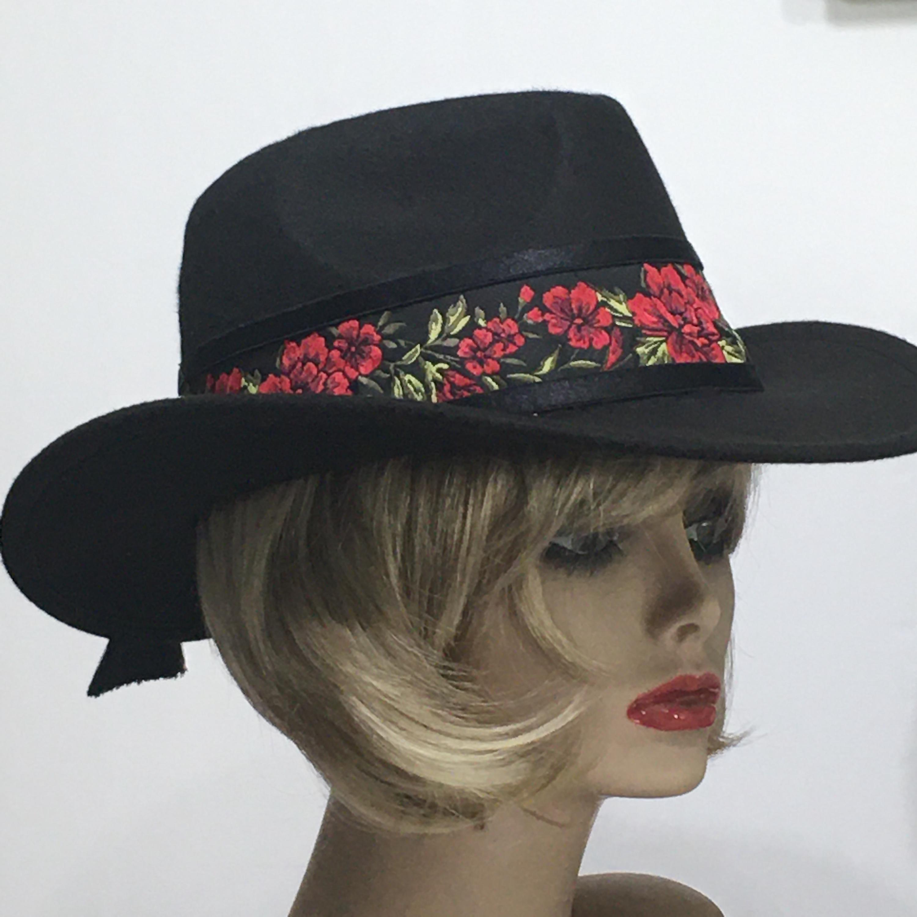 Red and Black Fedora Hat - Etsy display picture 2