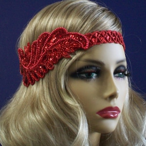 1920s Headband, Gatsby Headband, 1920s  Headpiece, Flapper Headpiece, Great Gatsby, Sequin Headband, Beaded Art Deco, 1920s Hair Accessory