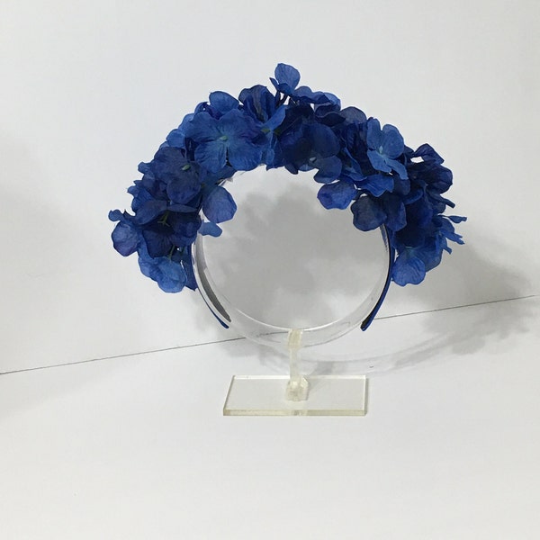 Royal Hydrangea Floral Crown, Boho Flower Crown, Bridal Flower Crown, Bridesmaid Crown, Floral Headband, Races Headband, Festival Headpiece