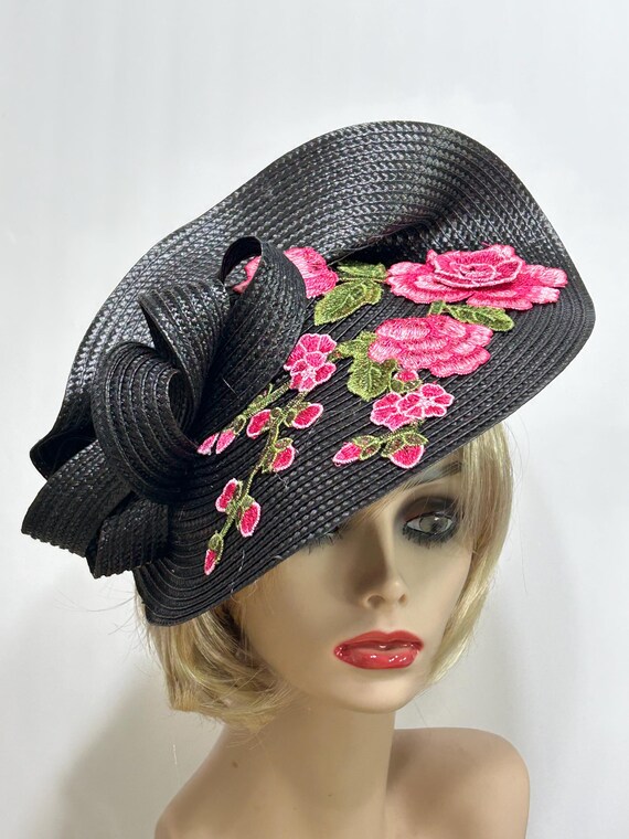 Black Derby Fascinator, Horse Race Hat, Kentucky Derby Hat  display picture 1