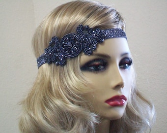 Silver Flapper headband, 1920s headpiece, 1920s headband, Gatsby headband, Gatsby dress, 1920s New Years Eve, 1920s hair accessory, 1920s