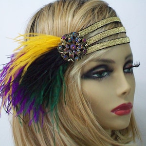 Mardi Gras Fascinator - Etsy display picture 1