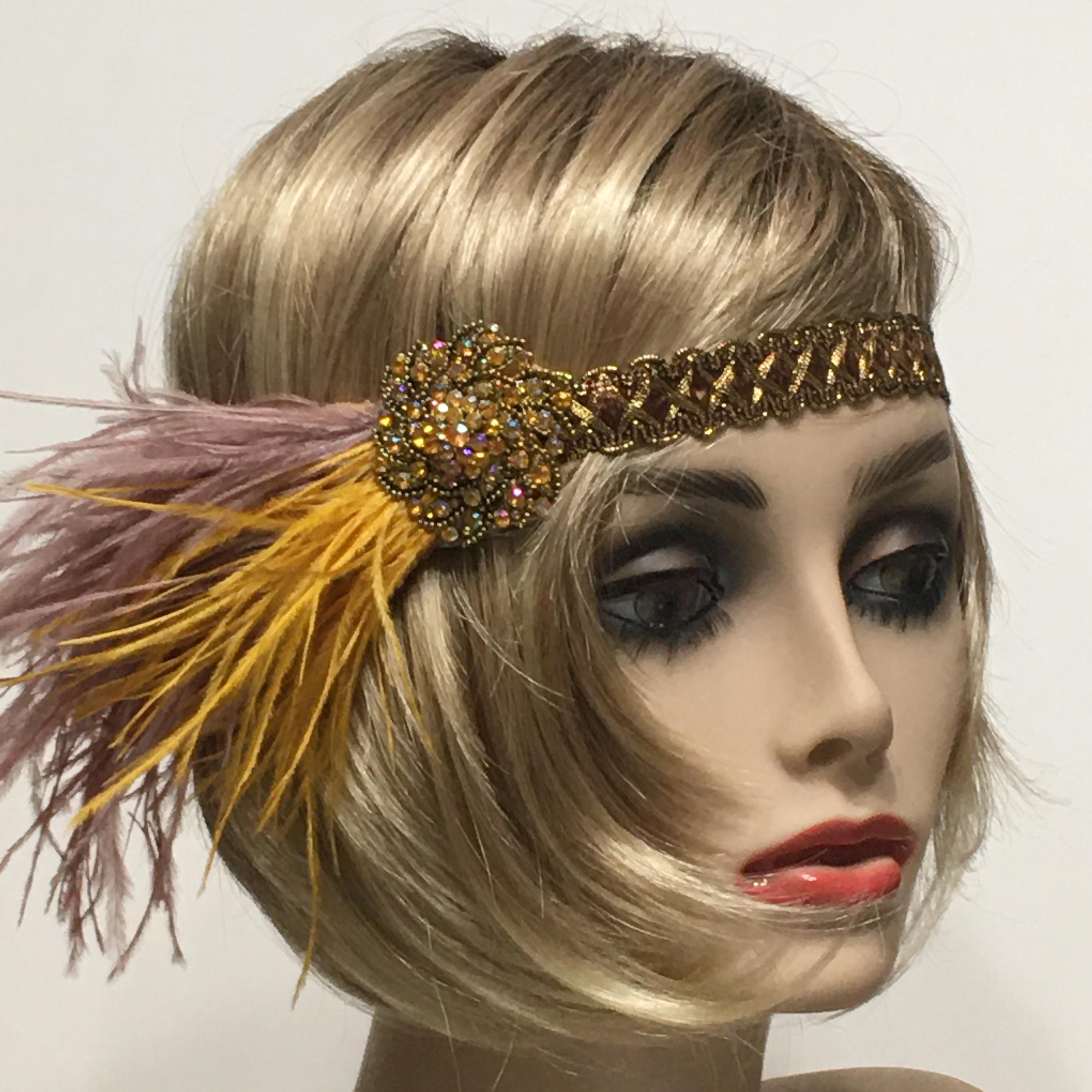 Vintage Ostrich Feather Headband - Etsy display picture 2