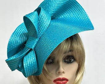Turquoise Fascinator, Races Headband, Kentucky Derby Hat, Races Fascinator, Races Hatinator, Preakness Races, Wedding Guest