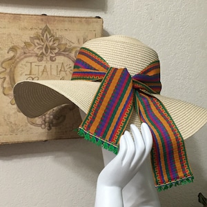 Beige Straw Hat, Boho Beach Hat, Church Hat, Tea Party Hat, Picnic Hat, Womens Sun Hat, Wide Brim Hat, Floppy Hat