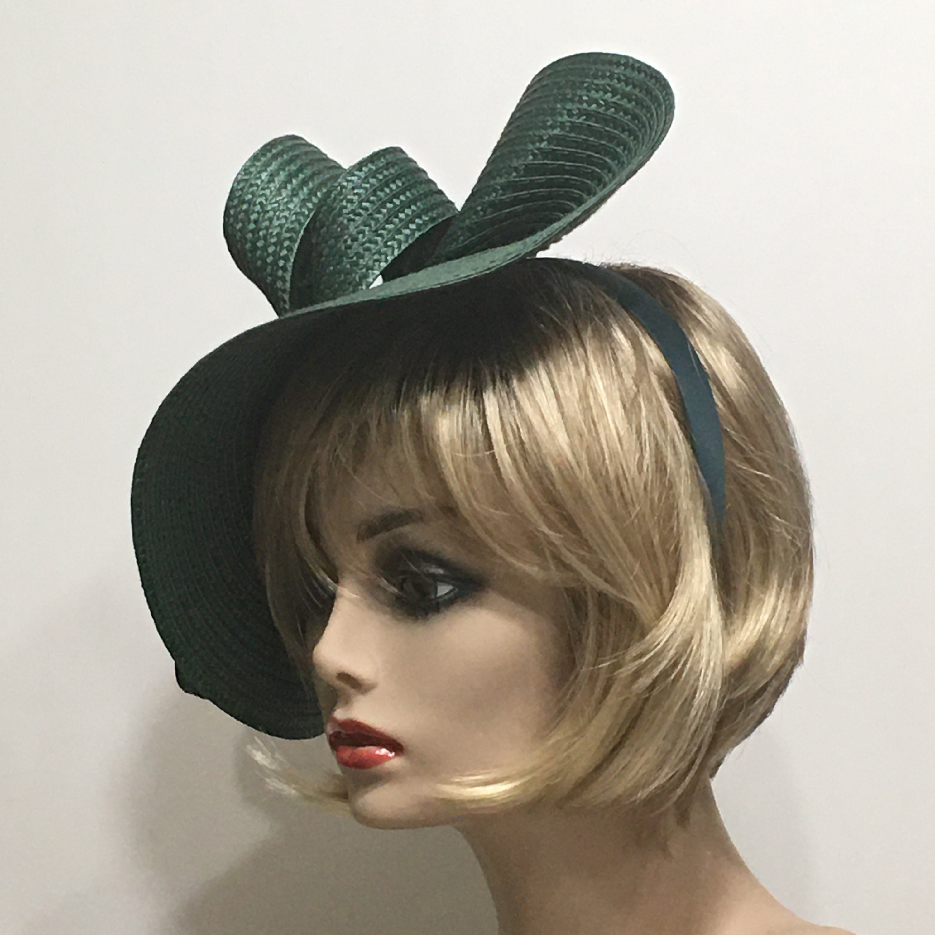 Hunter Green Fascinator, Races Headband, Kentucky Derby Hat, Races ...