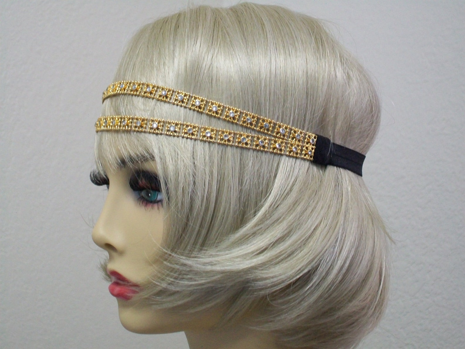 1920s headpiece black and gold