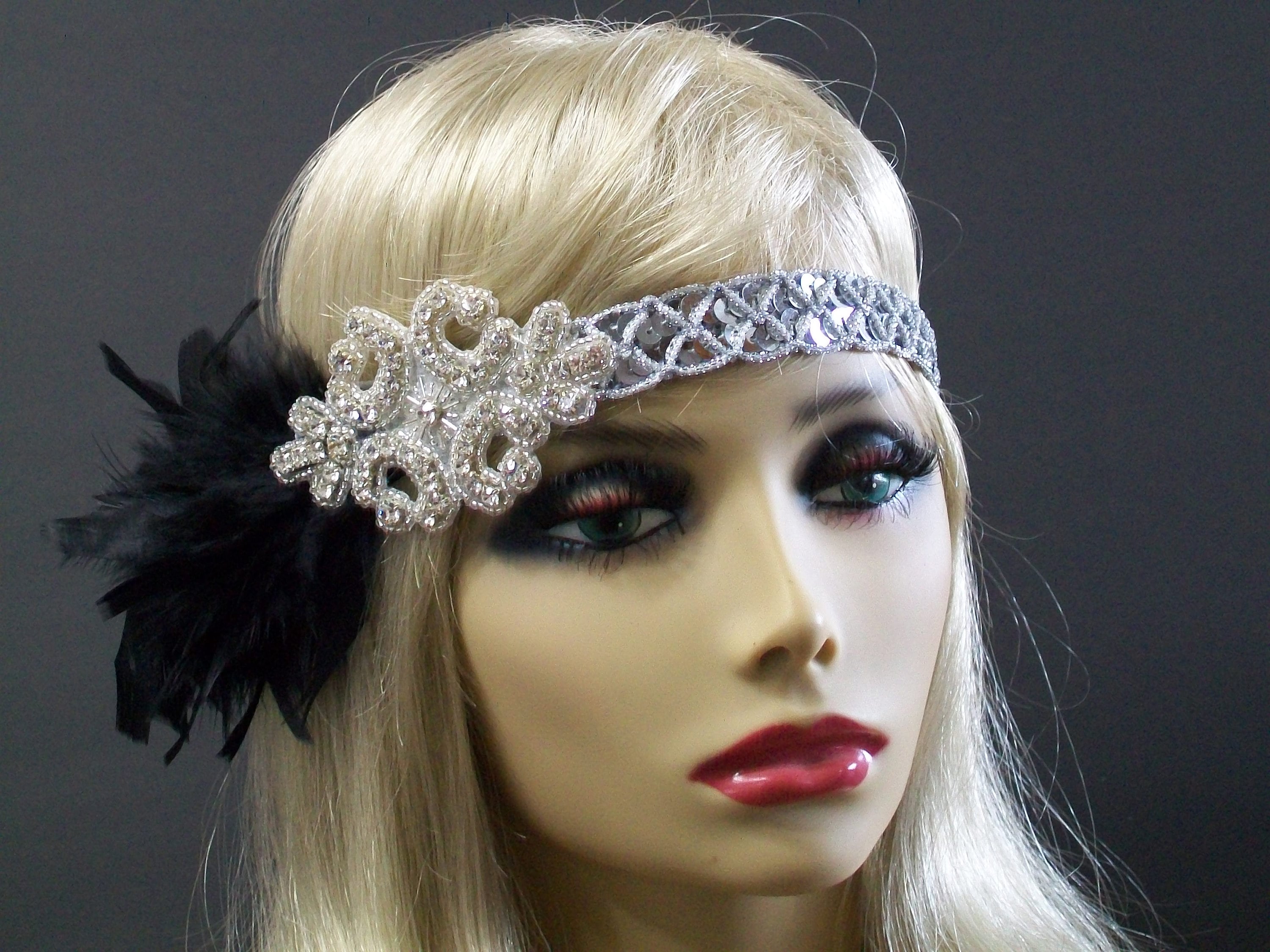 1920s Headpiece, Flapper Headband, Great Gatsby Headband  display picture 2