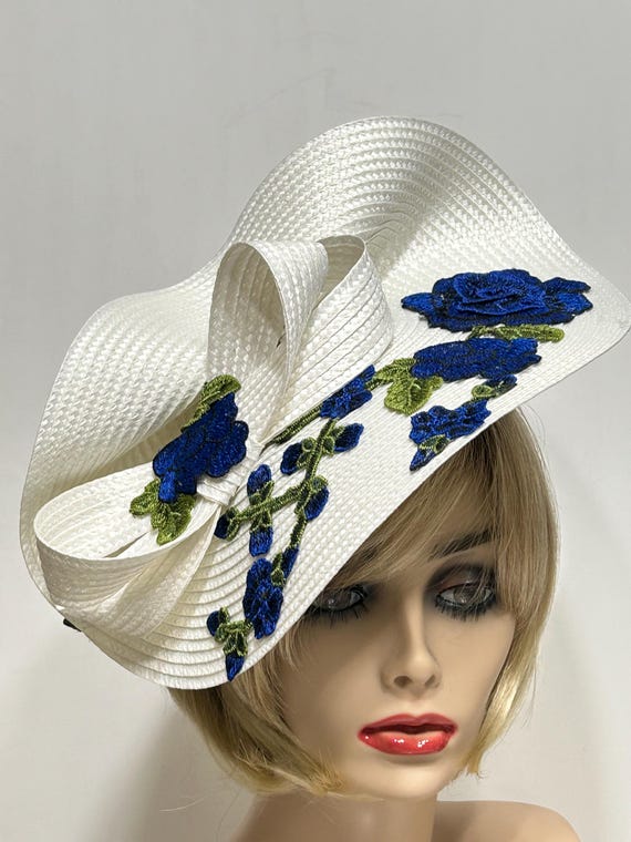 White Derby Fascinator, Horse Race Hat, Kentucky Derby Hat  display picture 2