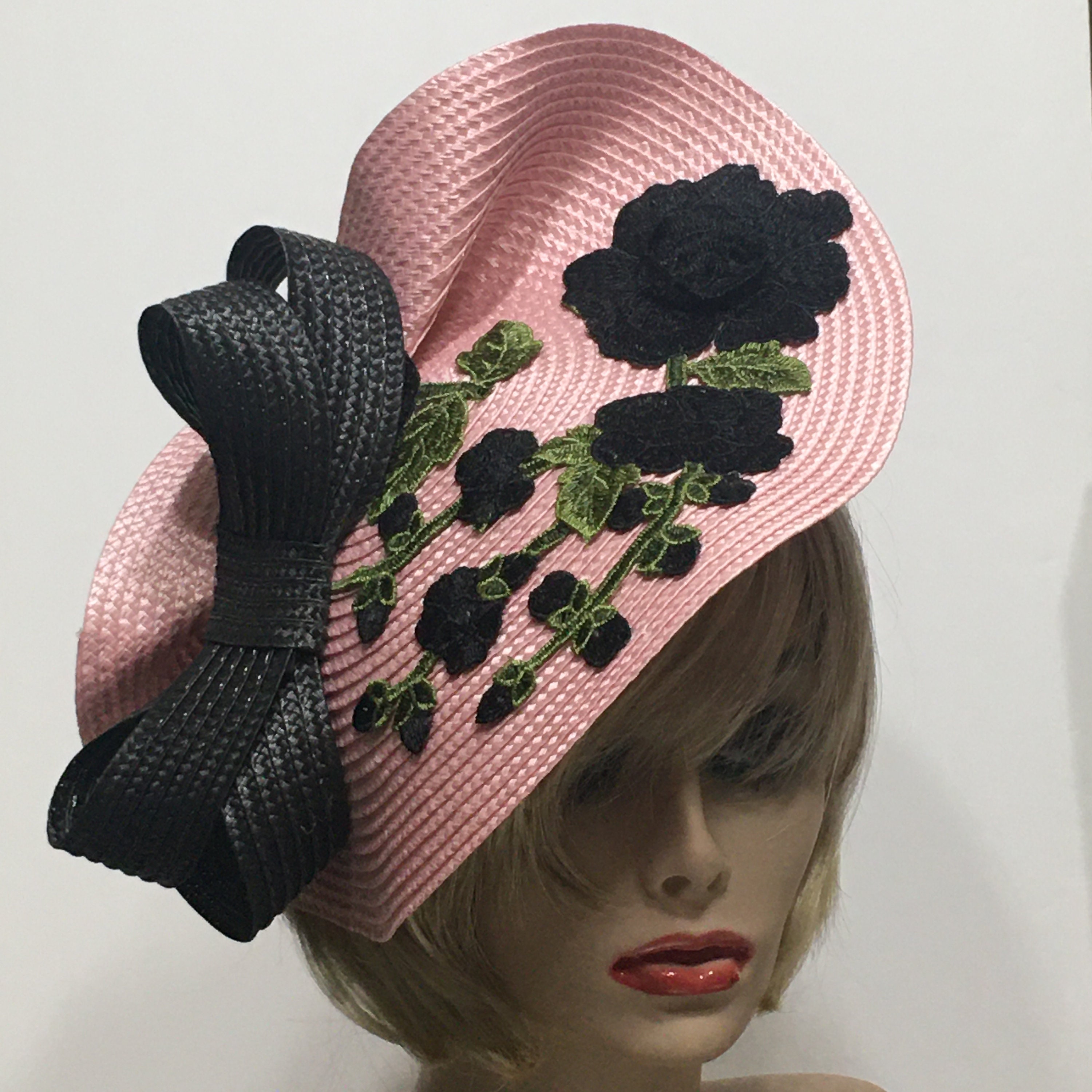 Kentucky Derby Hat Black and Pink - Etsy display picture 2