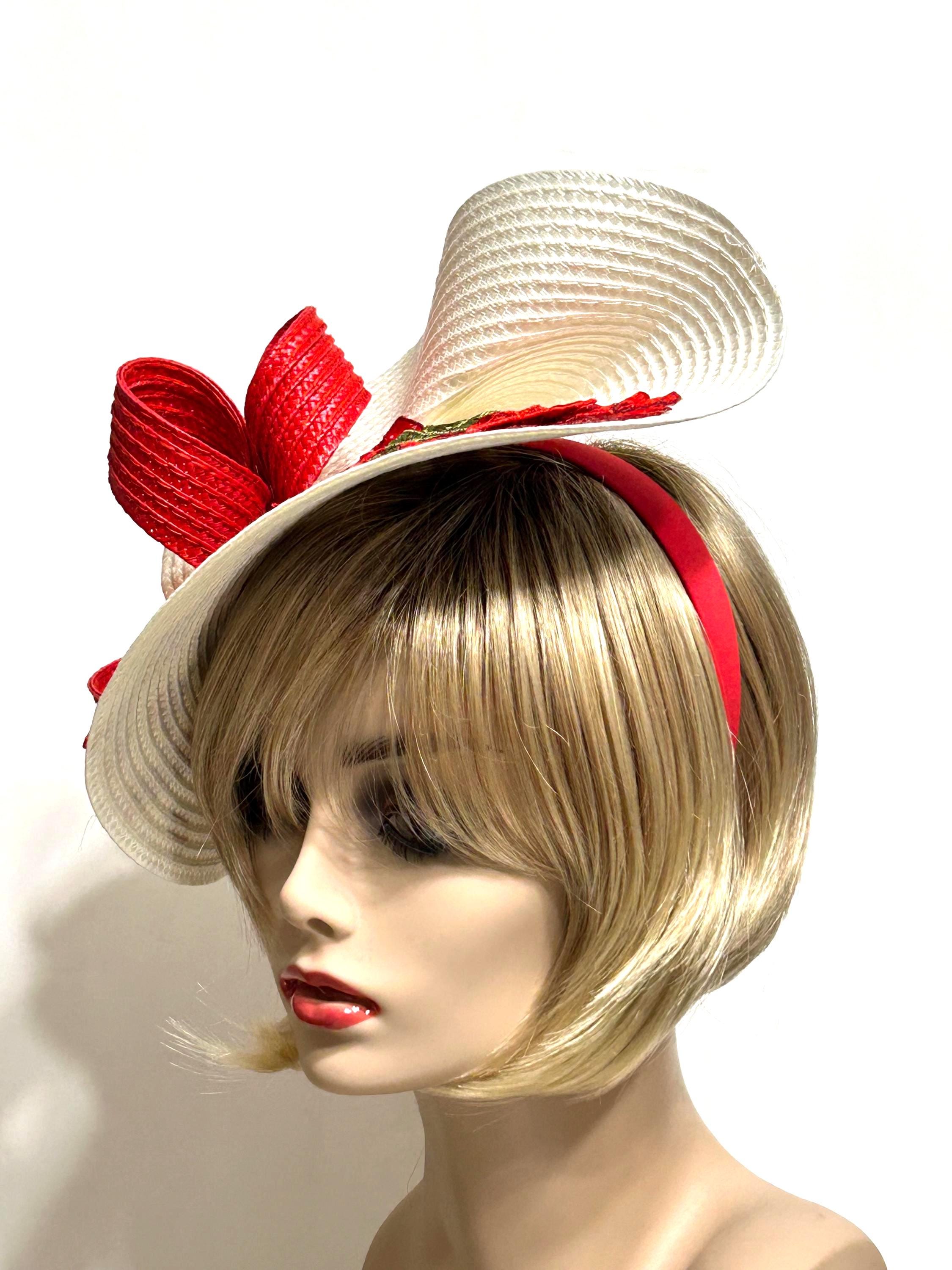 White Derby Fascinator, Horse Race Hat, Kentucky Derby Hat, Races ...